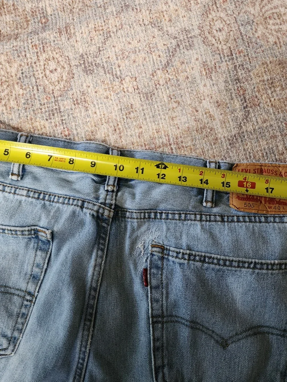 Levi Men’s 505 Straight‎ Leg Vintage Red Tag Jeans 40x32 Patch Thrashed